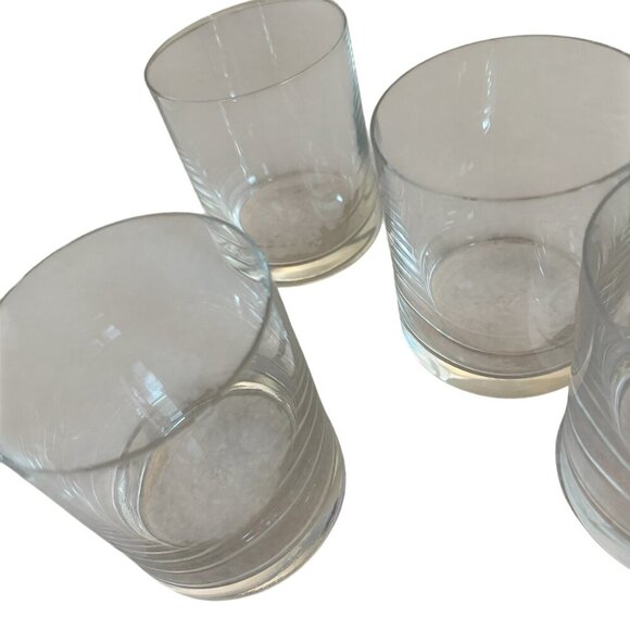 Rona Set of Four Double Old Fashioned Drink Glasses Cups Striped Classic NEW - Picture 4 of 8